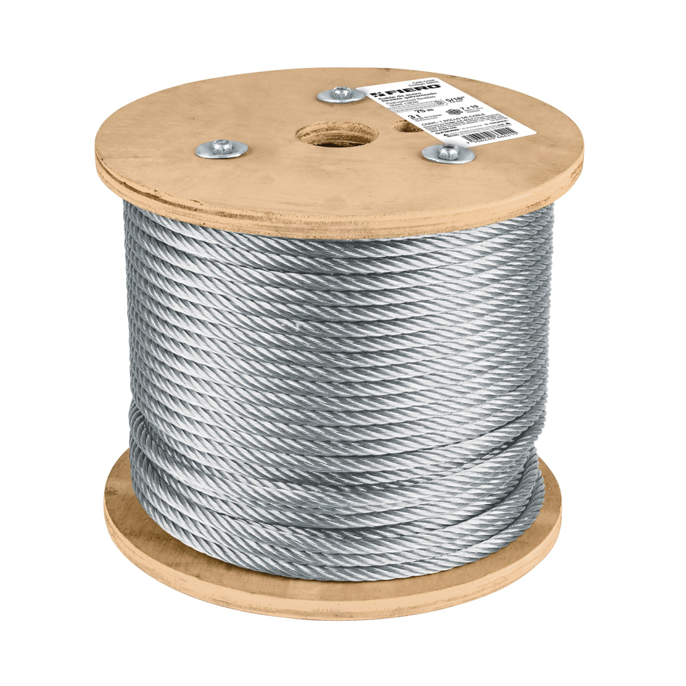 Metro de cable flexible 5/16' de acero 7x19 hilos, 75 m CAB-5/16F