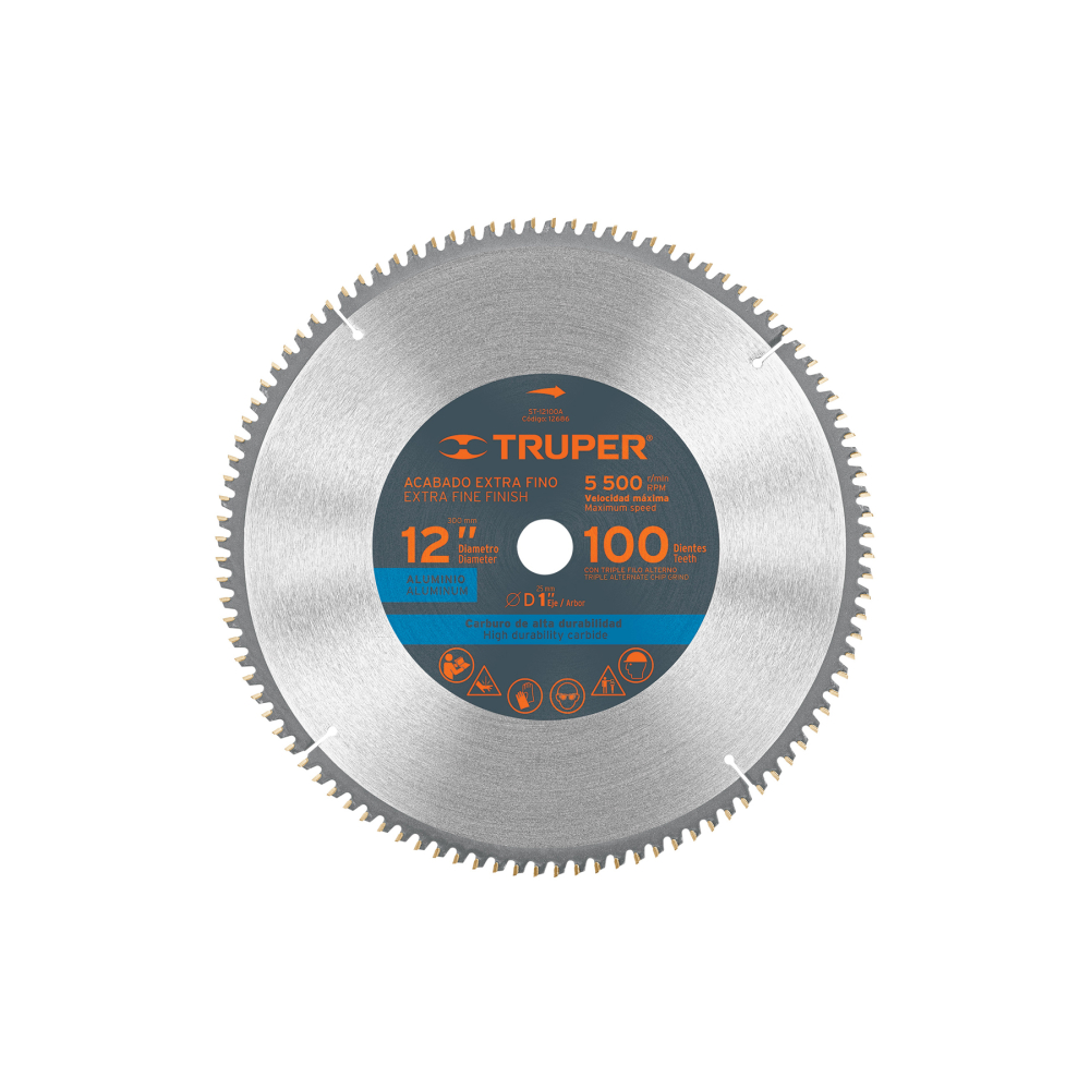 Disco sierra 12' para aluminio, 100 dientes centro 1' ST-12100A