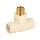 Tee de CPVC 1/2' rosca central macho inserto latón, FOSET CPVC-711