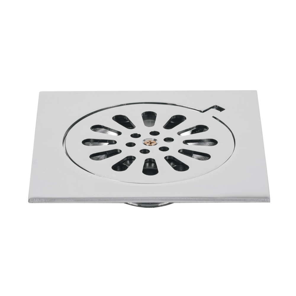 Resumidero cuadrado 6 x 6', latón, cromo, FOSET AQUA RS-606