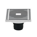 Resumidero cuadrado 4 x 4', latón, cromo, FOSET RIVIERA RS-801