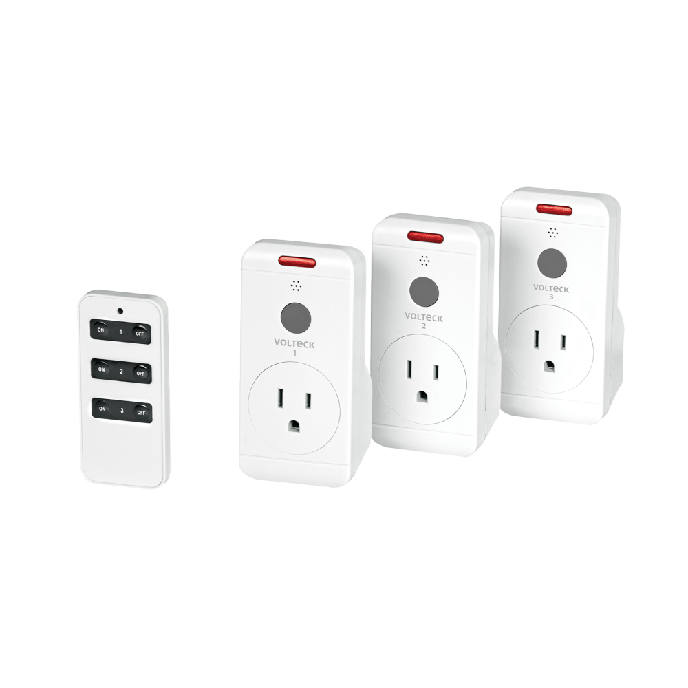 Juego de 3 Contactos con control remoto, VOLTECK JCOR-3