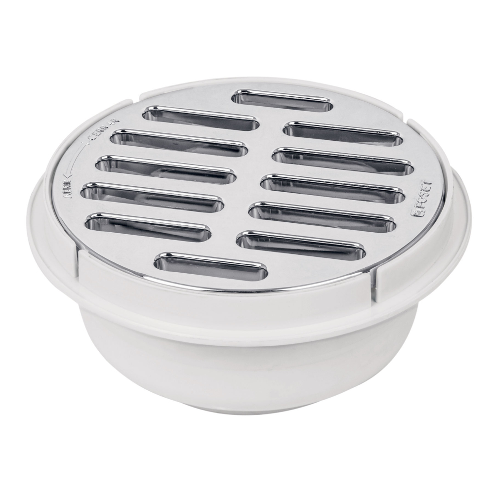 Coladera 5' universal,ABS, rejilla cromada 1/4 vuelta, FOSET COL-51