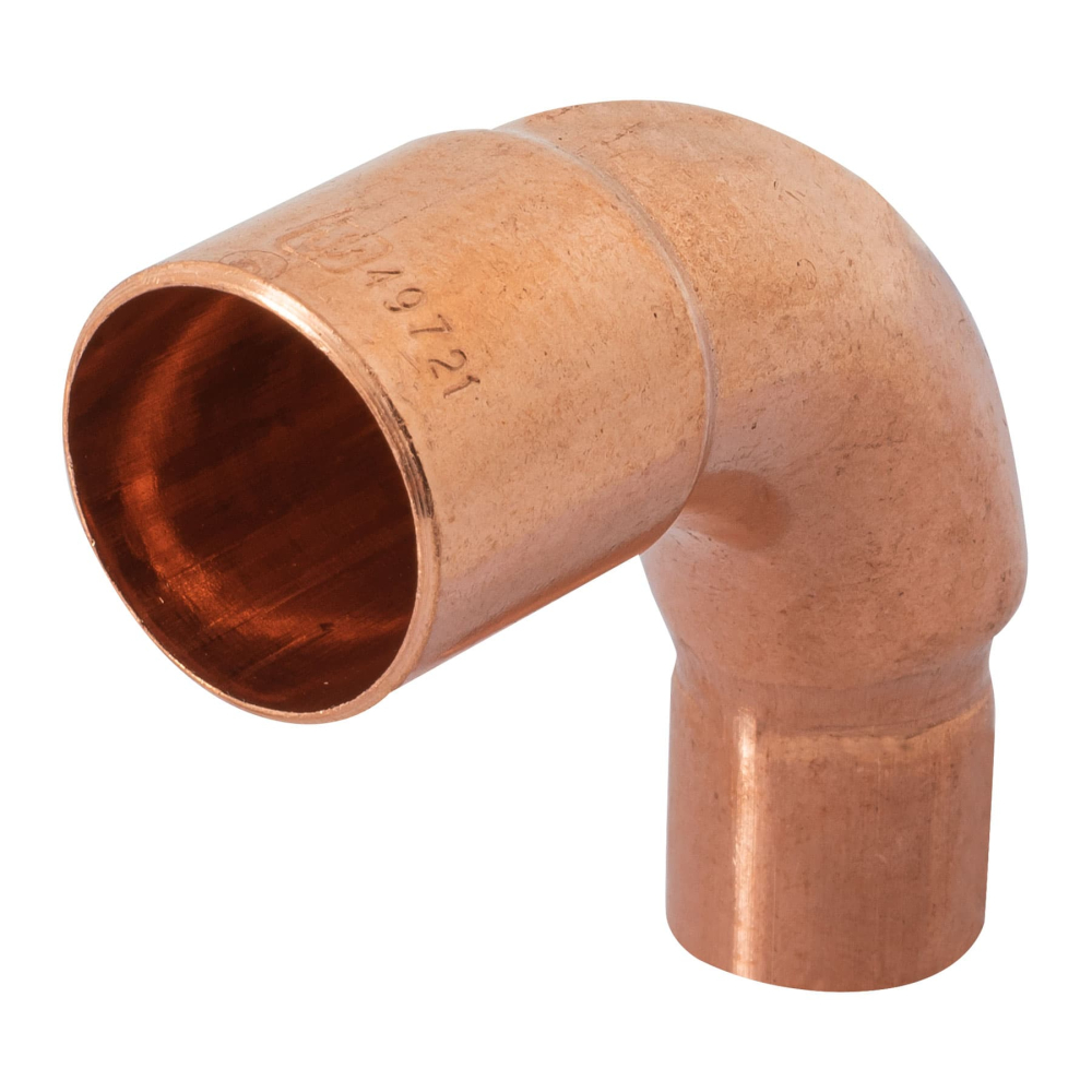 Codo 90° reducción de cobre de 3/4' x 1/2', FOSET CC-521