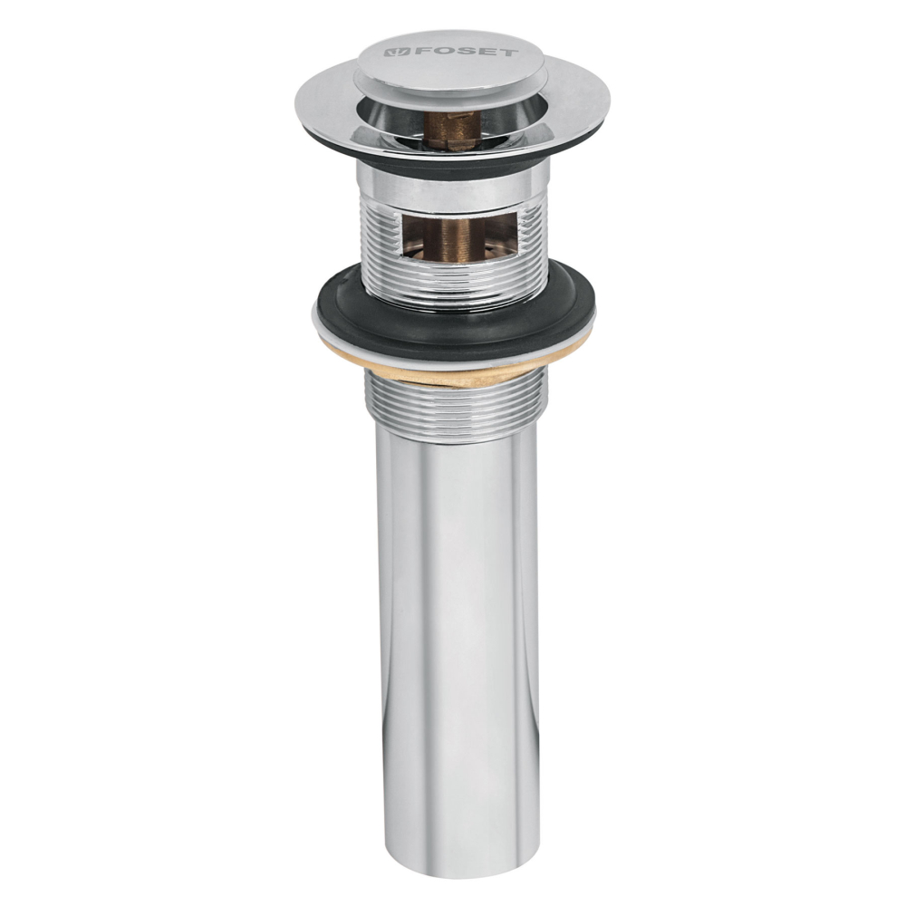 Contra p/lavabo con rebosadero, sistema push, cromo, 1-1/4' CE-206