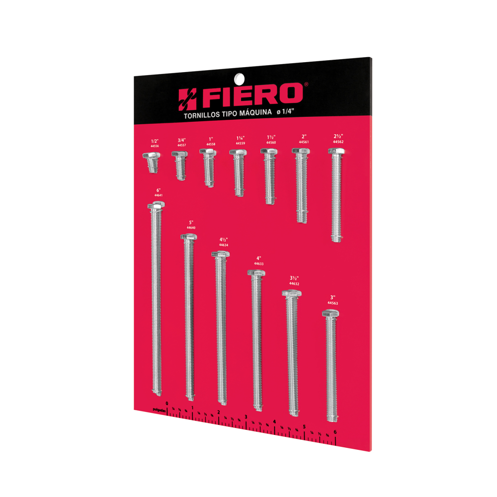 Exhibidor FIERO con tornillos tipo máquina, 1/4' EXF-TORM-1/4