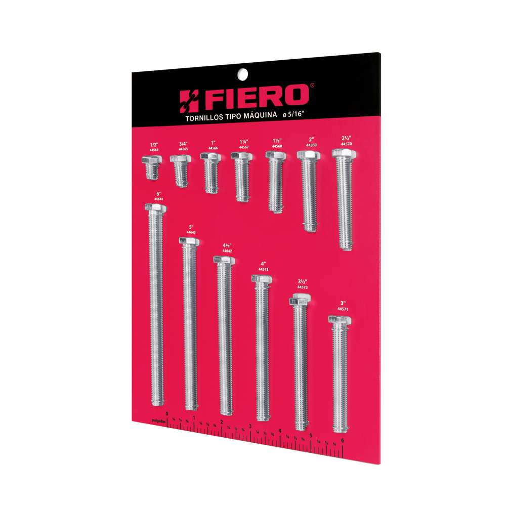 Exhibidor FIERO con tornillos tipo máquina, 5/16' EXF-TORM-5/16