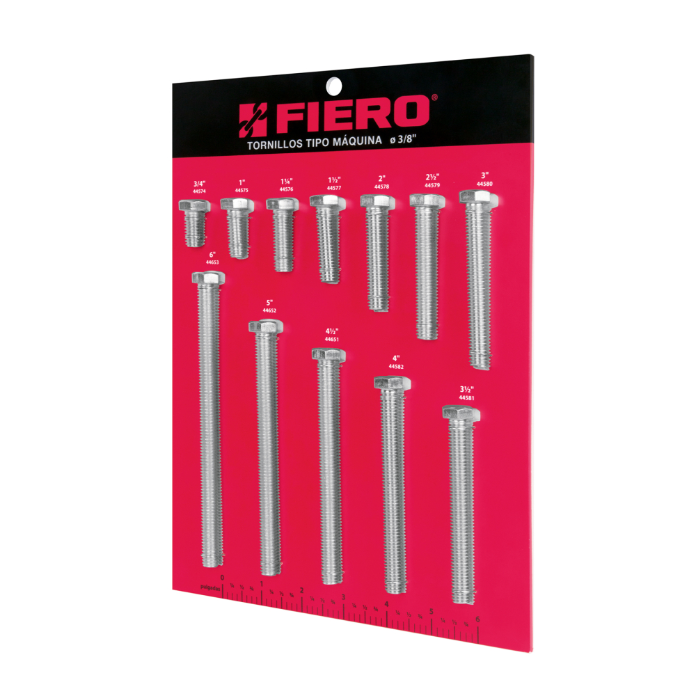 Exhibidor FIERO con tornillos tipo máquina, 3/8' EXF-TORM-3/8