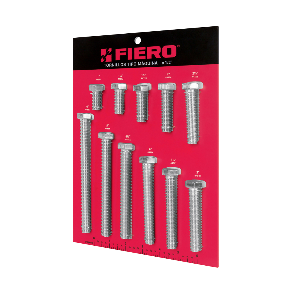 Exhibidor FIERO con tornillos tipo máquina, 1/2' EXF-TORM-1/2
