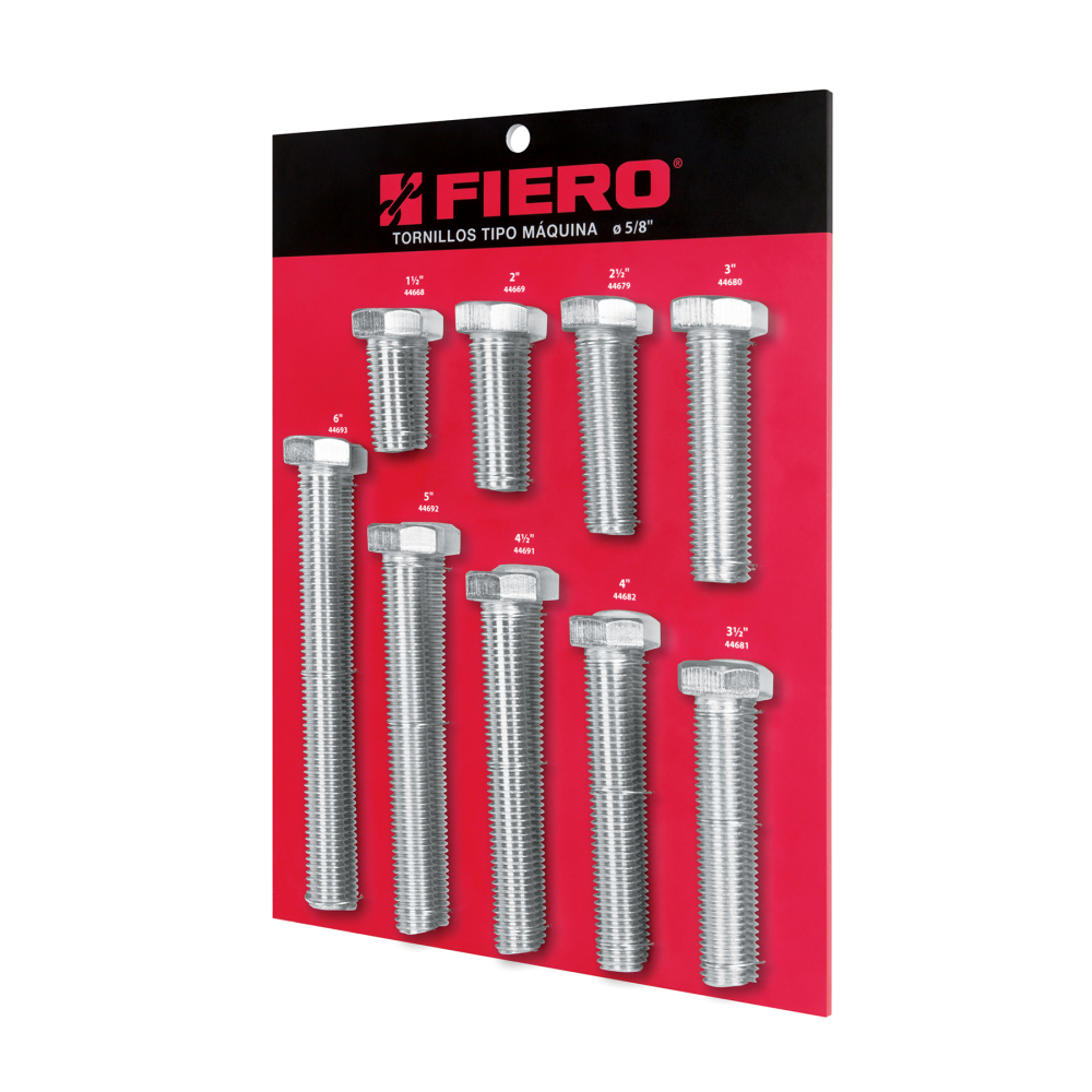 Exhibidor FIERO con tornillos tipo máquina, 5/8' EXF-TORM-5/8