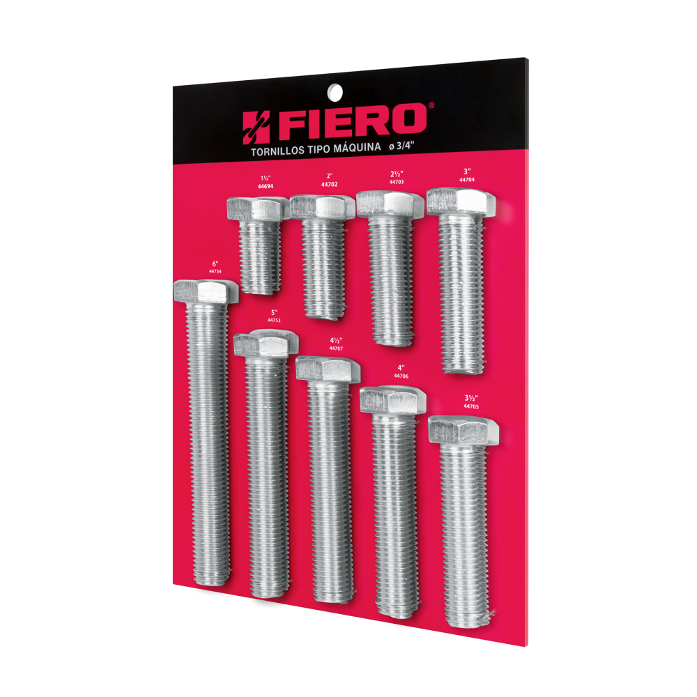 Exhibidor FIERO con tornillos tipo máquina, 3/4' EXF-TORM-3/4