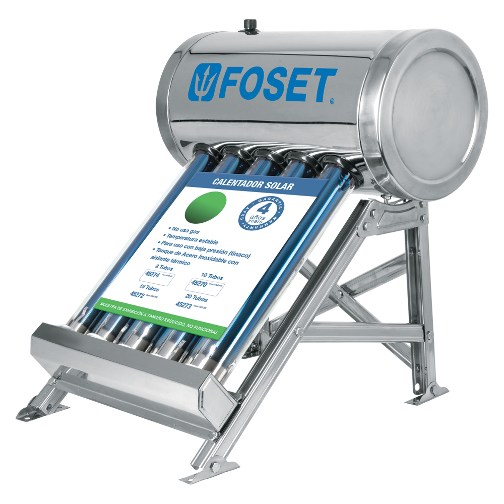 Exhibidor con maqueta de calentador de agua solar, FOSET EX-CALE-S