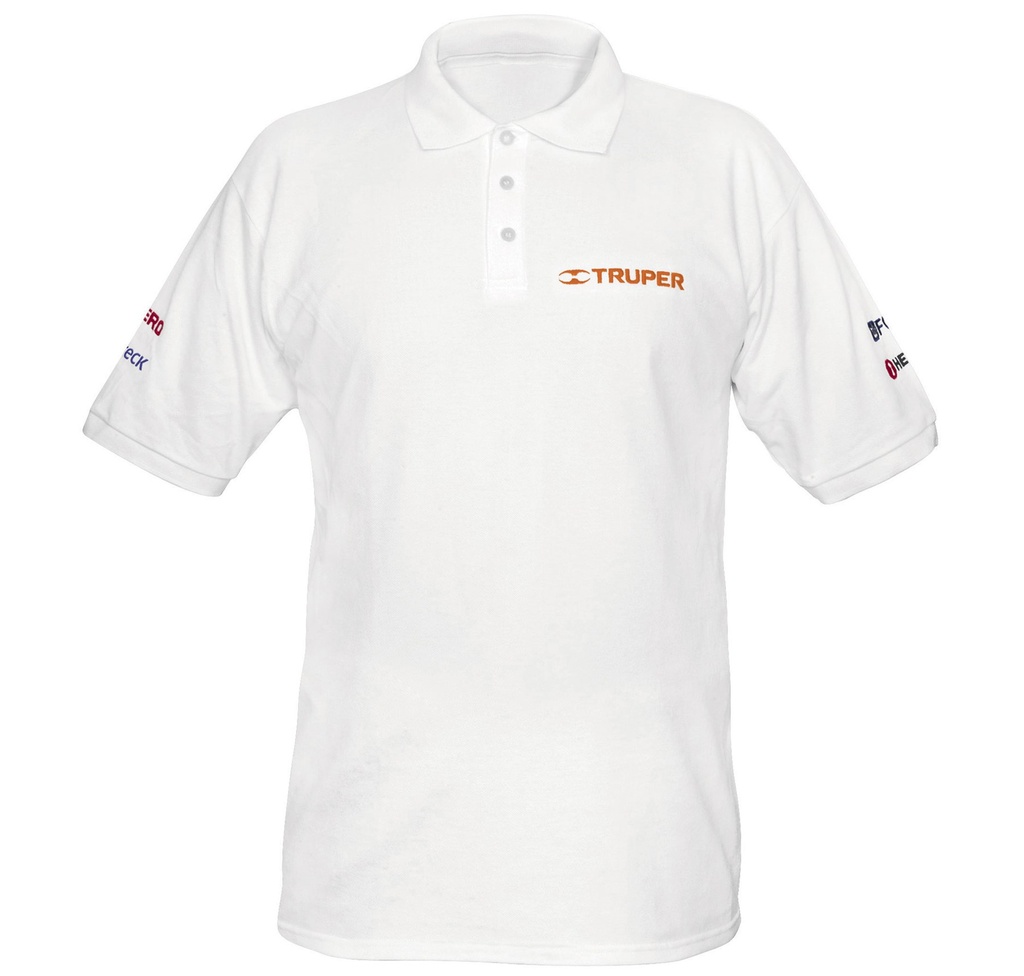 Playera polo para hombre, blanca, M, Truper POL-BC-M