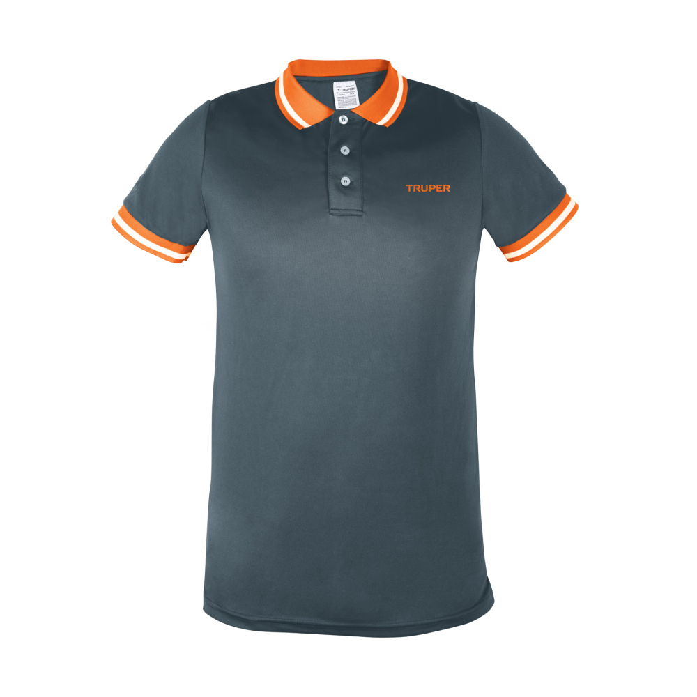 Playera polo performance para hombre, gris, M, TRUPER DRY-GC-M