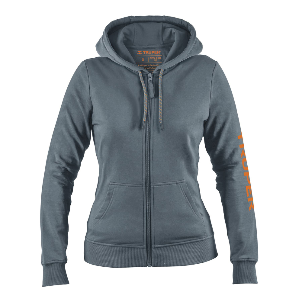 Sudadera gris para dama, talla G, TRUPER SUD-GD-G