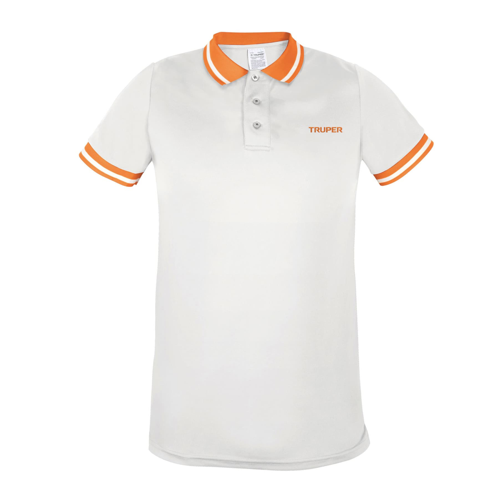 Playera polo performance para hombre, blanca, G, Truper DRY-BC-G