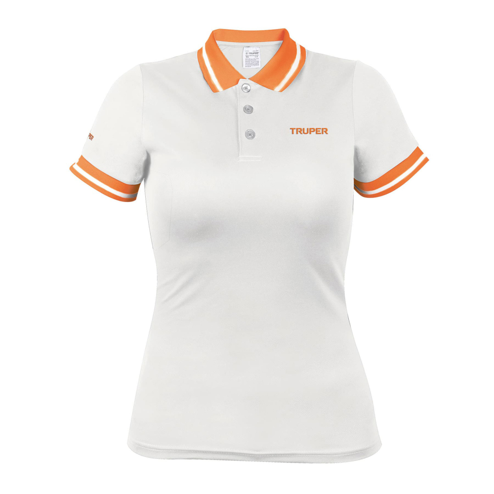 Playera polo performance para mujer, blanca, G, TRUPER DRY-BD-G