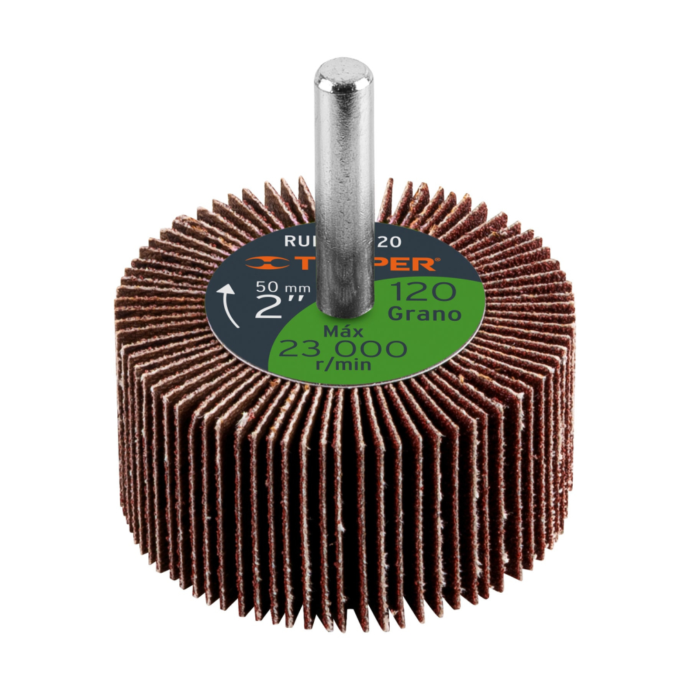 Rueda flap de 2', grano 120, Truper RUFLA-2120