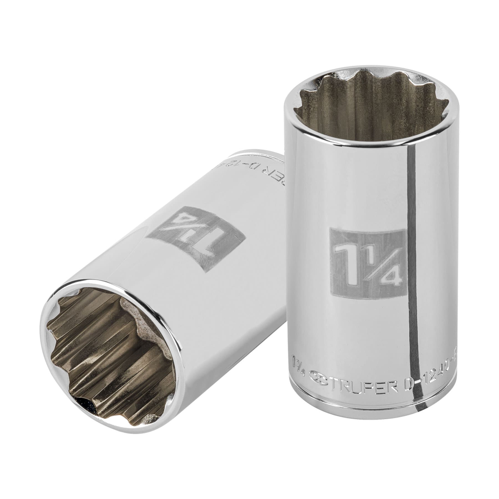 Dado largo de 1-1/4' 12 puntas, cuadro 1/2', TRUPER D-1240-EL
