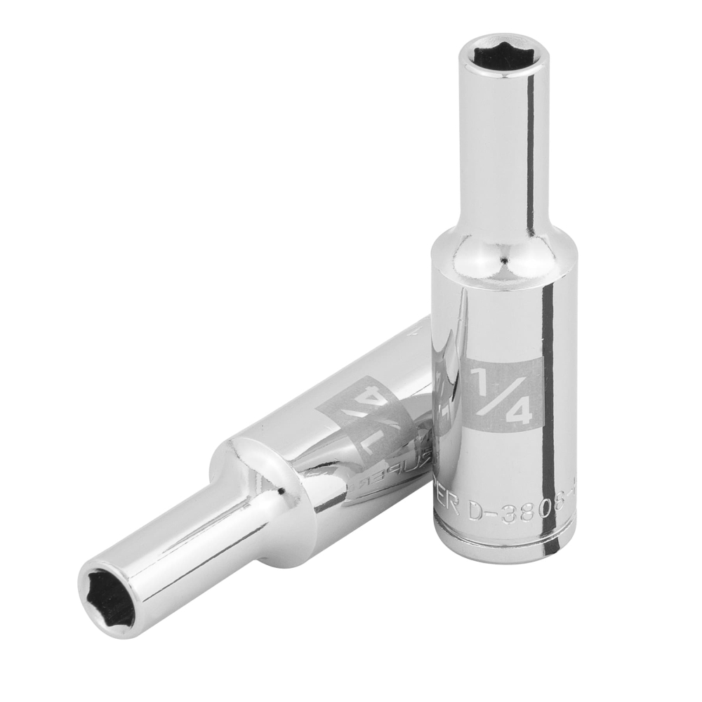 Dado largo de 1/4', 6 puntas, cuadro 3/8', TRUPER D-3808-HL