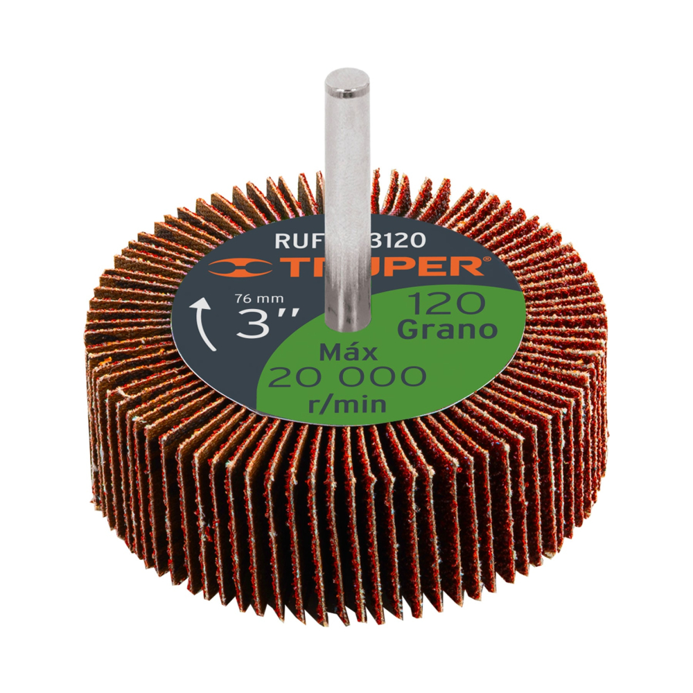 Rueda flap de 3', grano 120, TRUPER RUFLA-3120