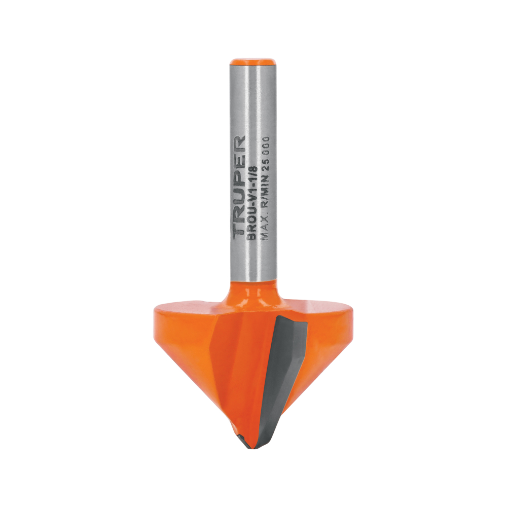 Broca para router, corte en 'V', 1-1/8', TRUPER BROU-V1-1/8