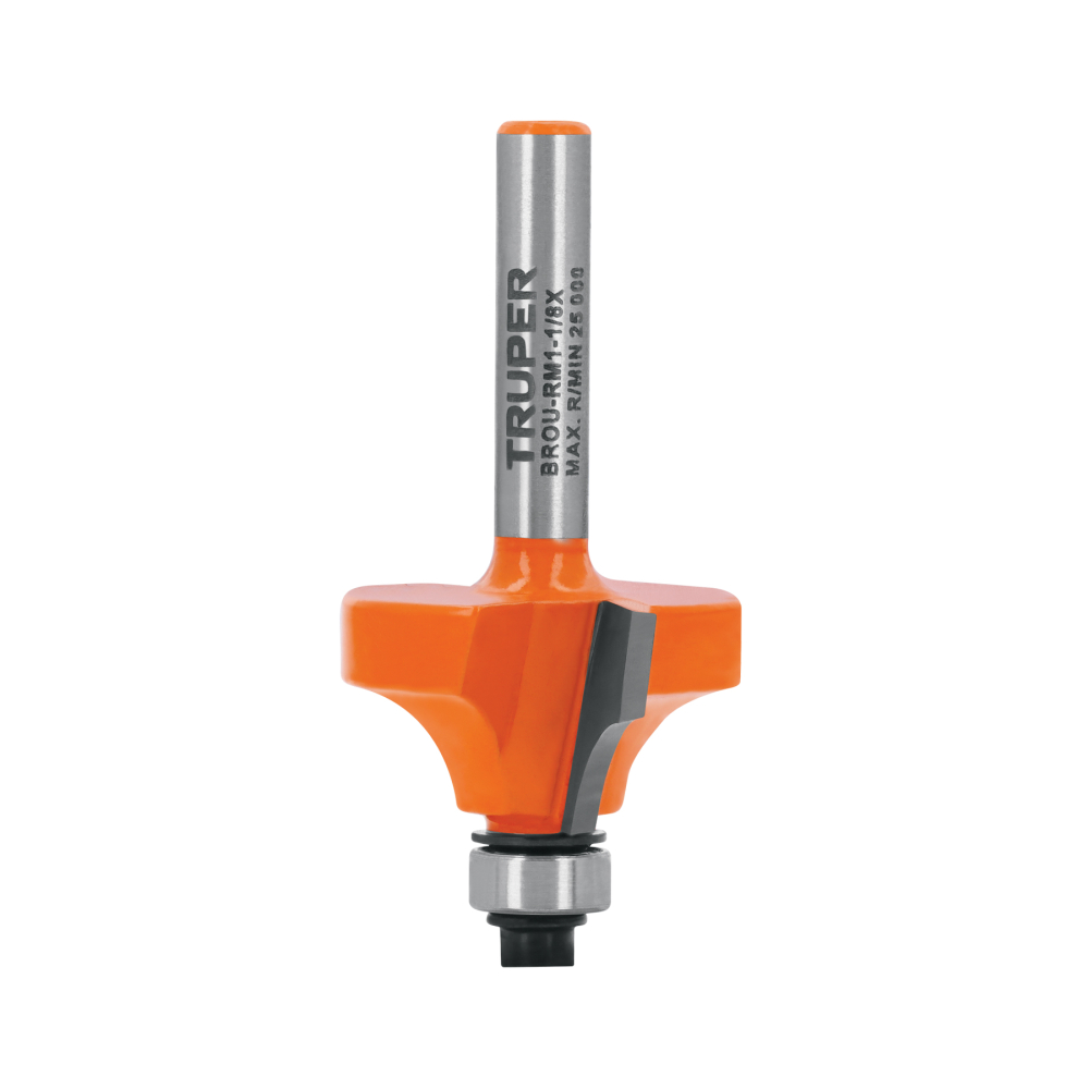 Broca para router, redondeado con moldura, 1-1/8' con balero BROU-RM1-1/8X