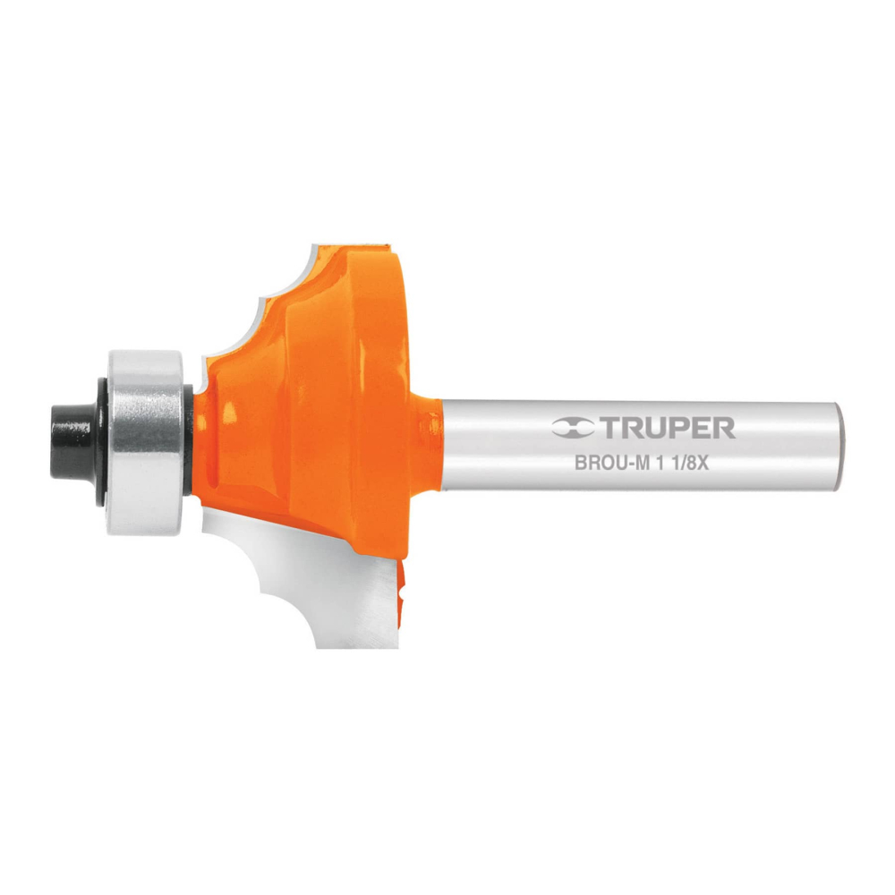 Broca para router, moldura clásica, 1-1/8' con balero,Truper BROU-M1-1/8X