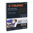 Lija de esmeril negra grano 80 de óxido de aluminio, Truper LIME-80