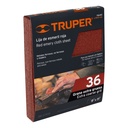 Lija de esmeril roja grano 36 de óxido de aluminio, TRUPER LIMER-36