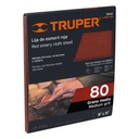 Lija de esmeril roja grano 80 de óxido de aluminio, TRUPER LIMER-80