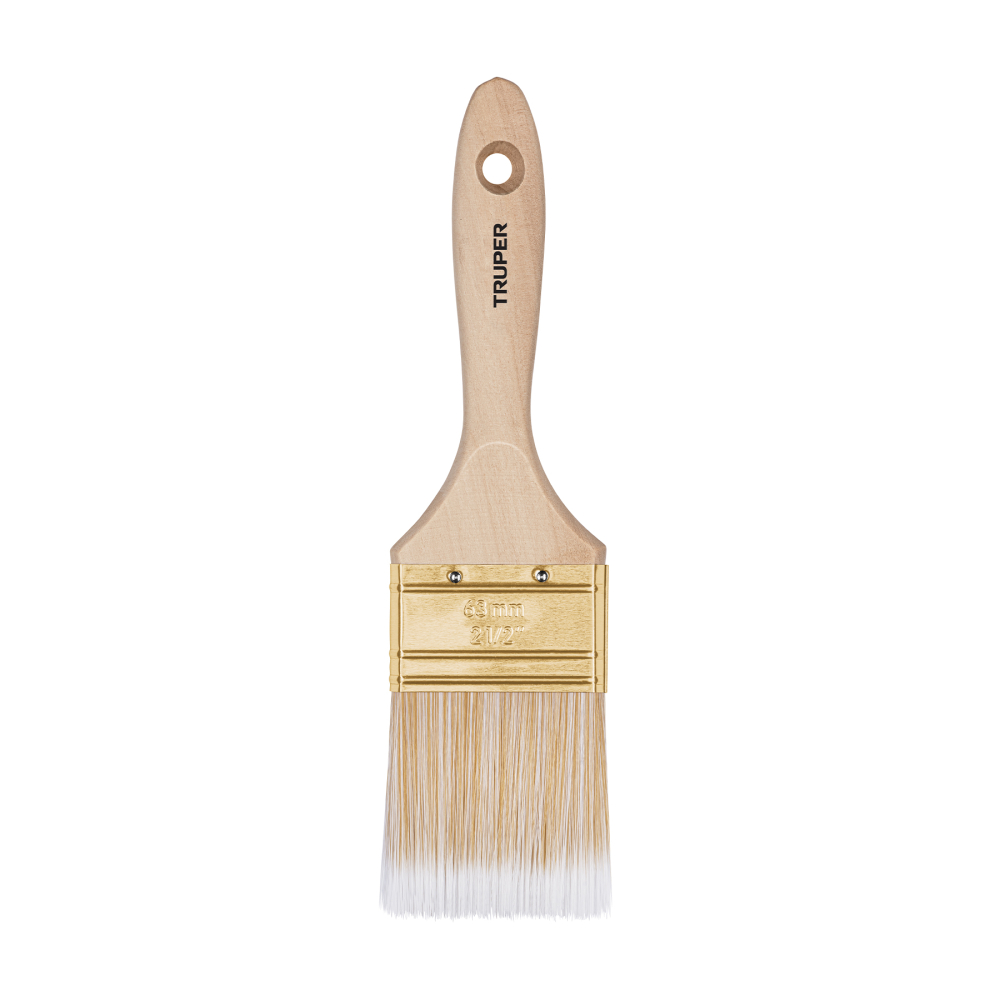 Brocha cerdas sintéticas 2-1/2' corte recto, mango de madera BRT-2-1/2S