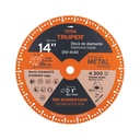 Disco de diamante de 14' x 4 mm, corte de metal, TRUPER DID-4140