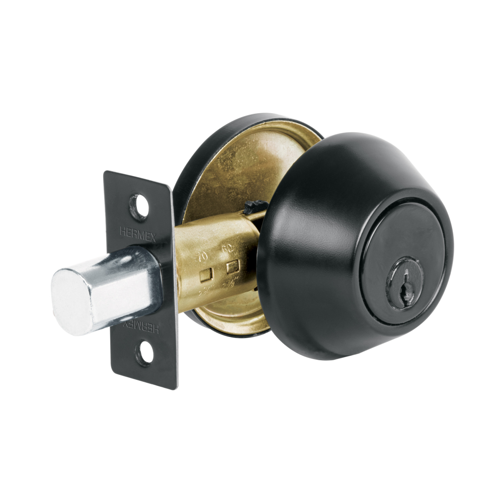 Cerrojo llave-llave, negro mate, llave tradicional, BASIC CERO-62P