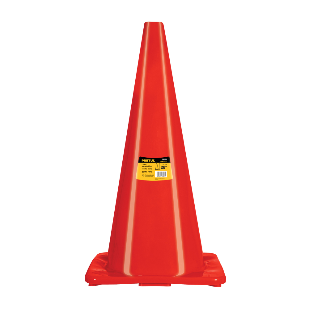 Cono de precaución de 70 cm de PVC, PRETUL CONO-70P