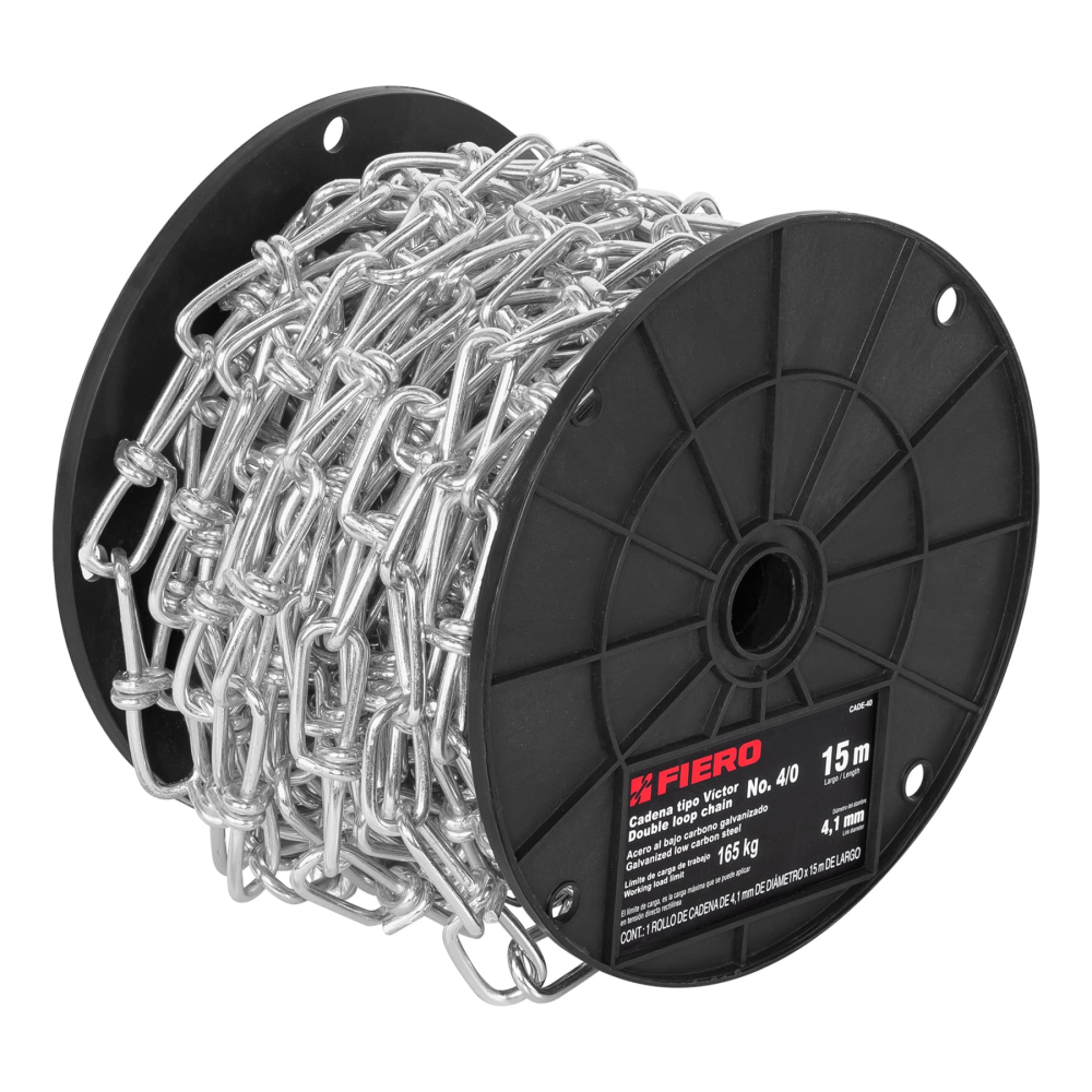Metro de cadena tipo Víctor de 4.1 mm en carrete de 15 m CADE-40