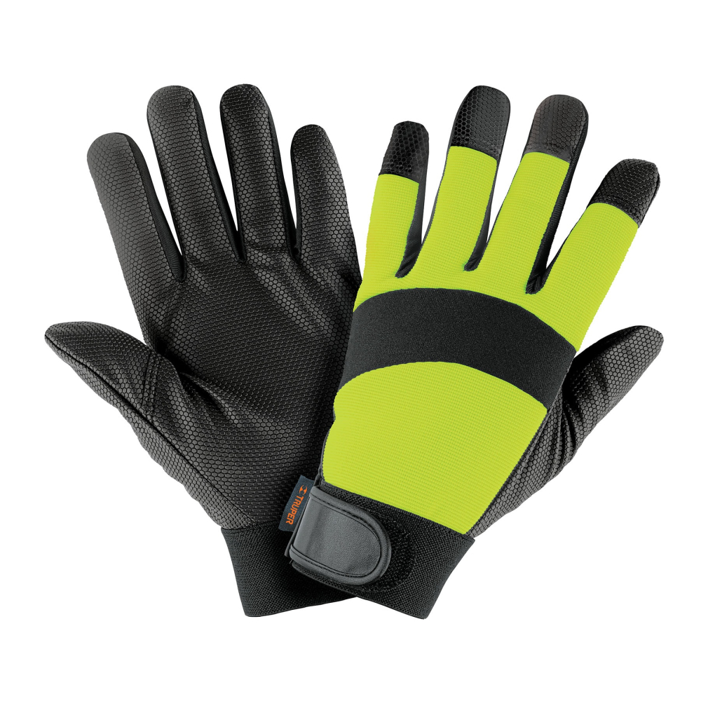 Guantes mecánico, alta visibilidad, palma poliuretano, verde GU-645