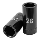 Dado largo impacto de 26 mm, 6 puntas, cuadro 1/2', TRUPER D-7326-ML
