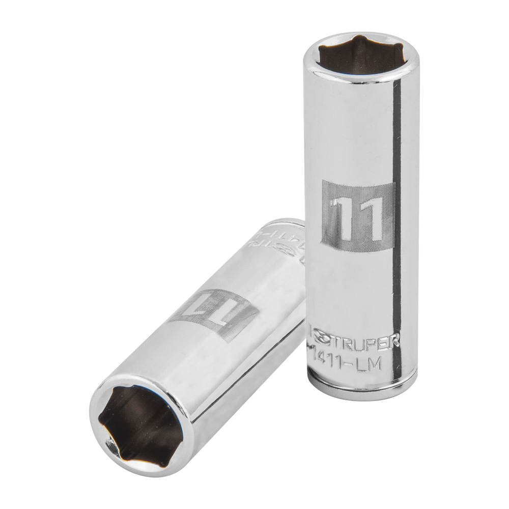 Dado largo de 11 mm, 6 puntas, cuadro 1/4', TRUPER D-1411-LM