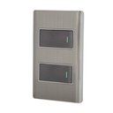 Placa armada acero 1 interruptor y 1 de 3 vías 1 mód, Lisboa PA-APDO1-ELA