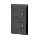 Placa armada negra 1 interruptor y 1 de 3 vías 1 mód, Lisboa PA-APDO1-ELN