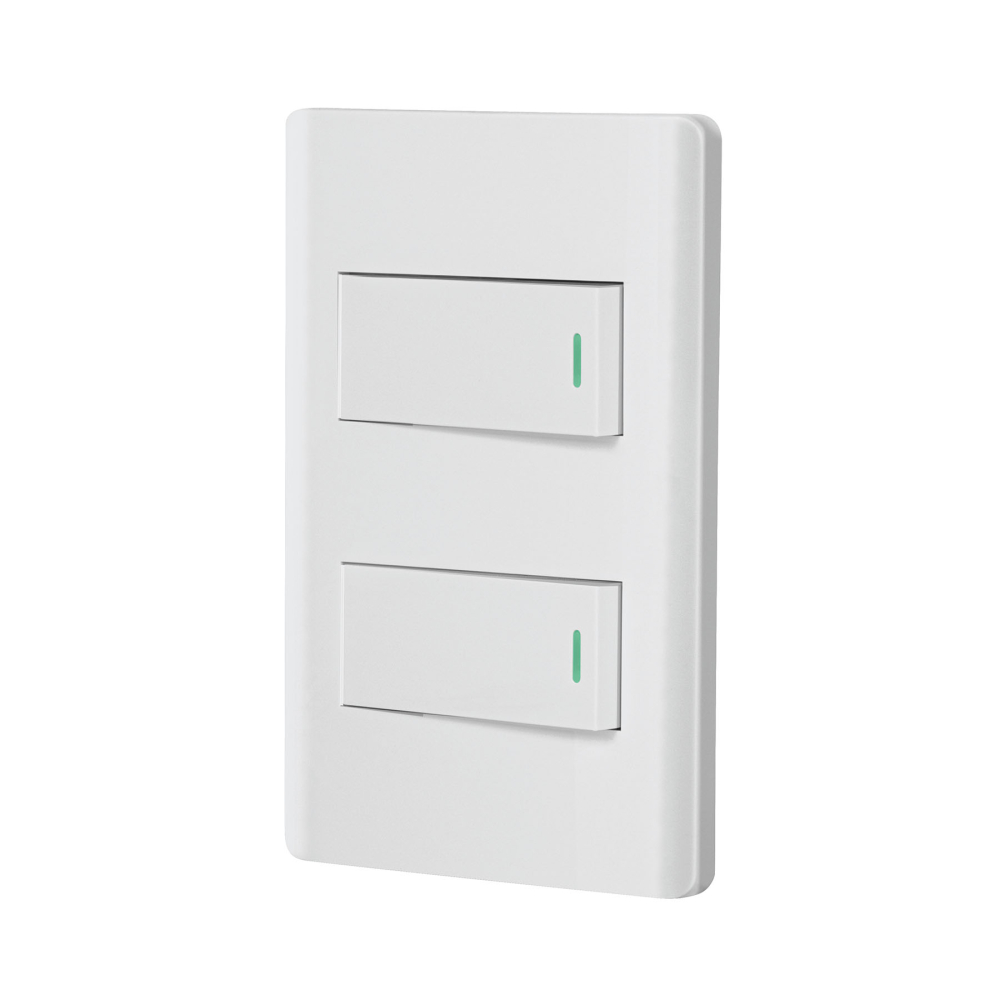 Placa armada blanca 1 interruptor y 1 de 3 vías 1 mód,Lisboa PA-APDO1-ELB