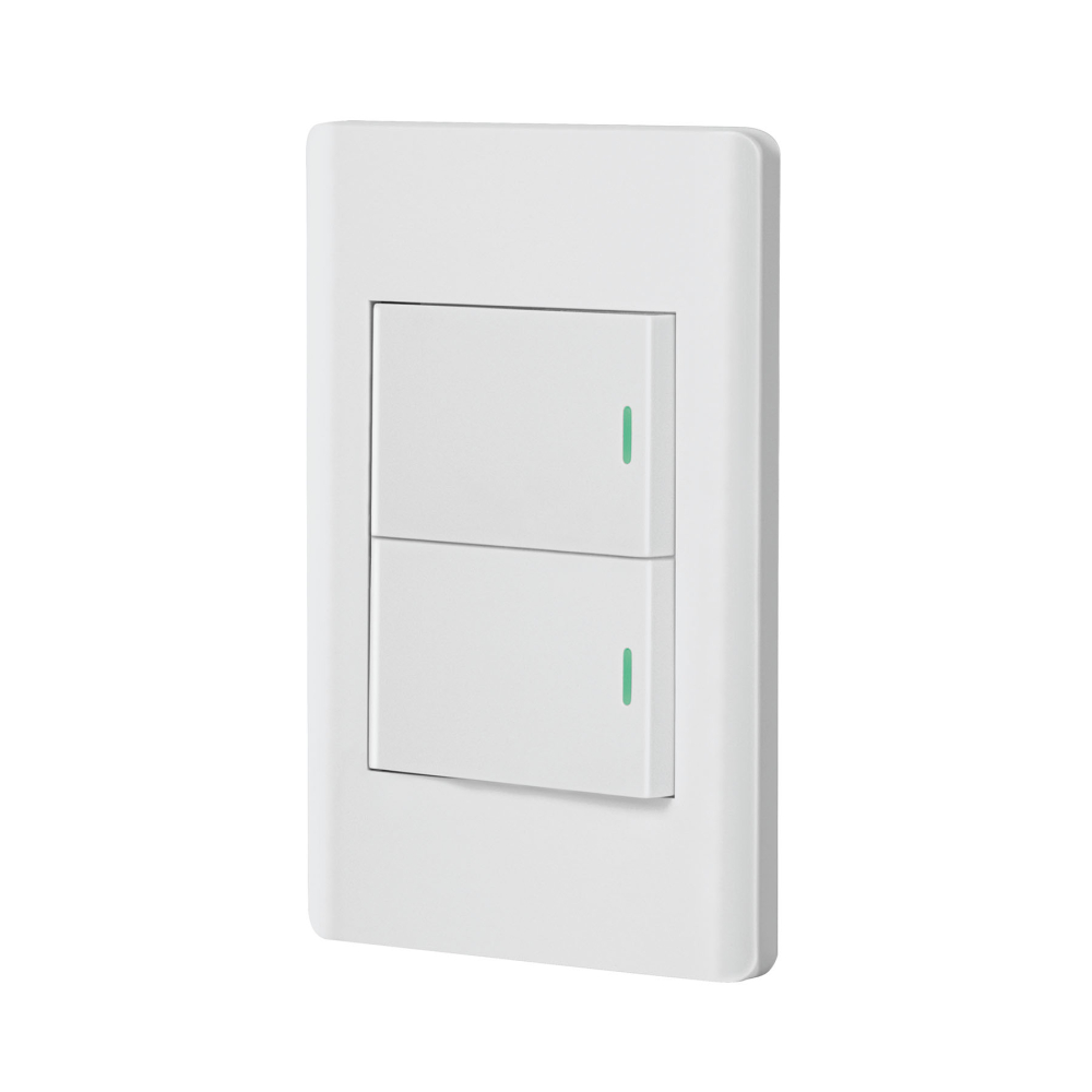 Placa armada blanca 1 interruptor y 1 de 3vías 1.5mód,Lisboa PA-APDO15-ELB