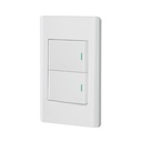 Placa armada blanca 1 interruptor y 1 de 3vías 1.5mód,Lisboa PA-APDO15-ELB