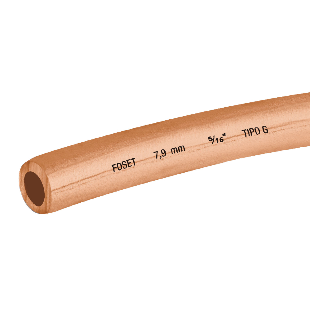 Tubo flexible de cobre 5/16', rollo de 15m, 2.3kg, FOSET CC-002F