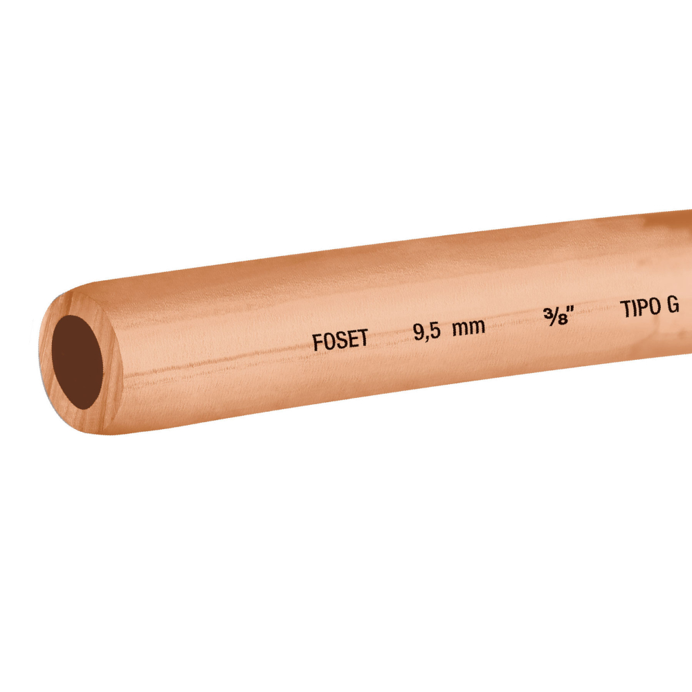 Tubo flexible de cobre 3/8', rollo de 15m, 2.6kg, FOSET CC-003F