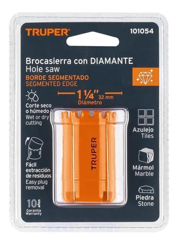 Brocasierra diamante 1-1/4' borde segmentado, TRUPER COSE-1-1/4