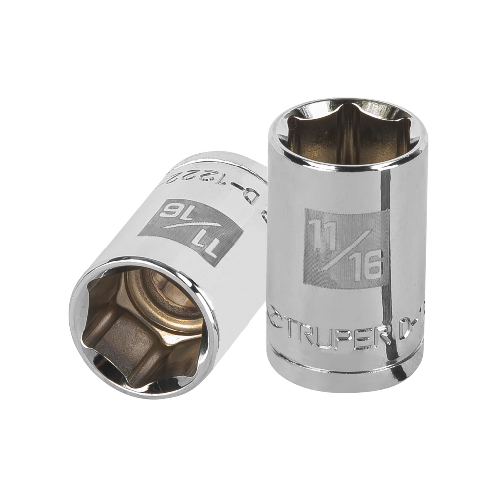 Dado de 11/16', 6 puntas, cuadro 1/2', TRUPER D-1222-H