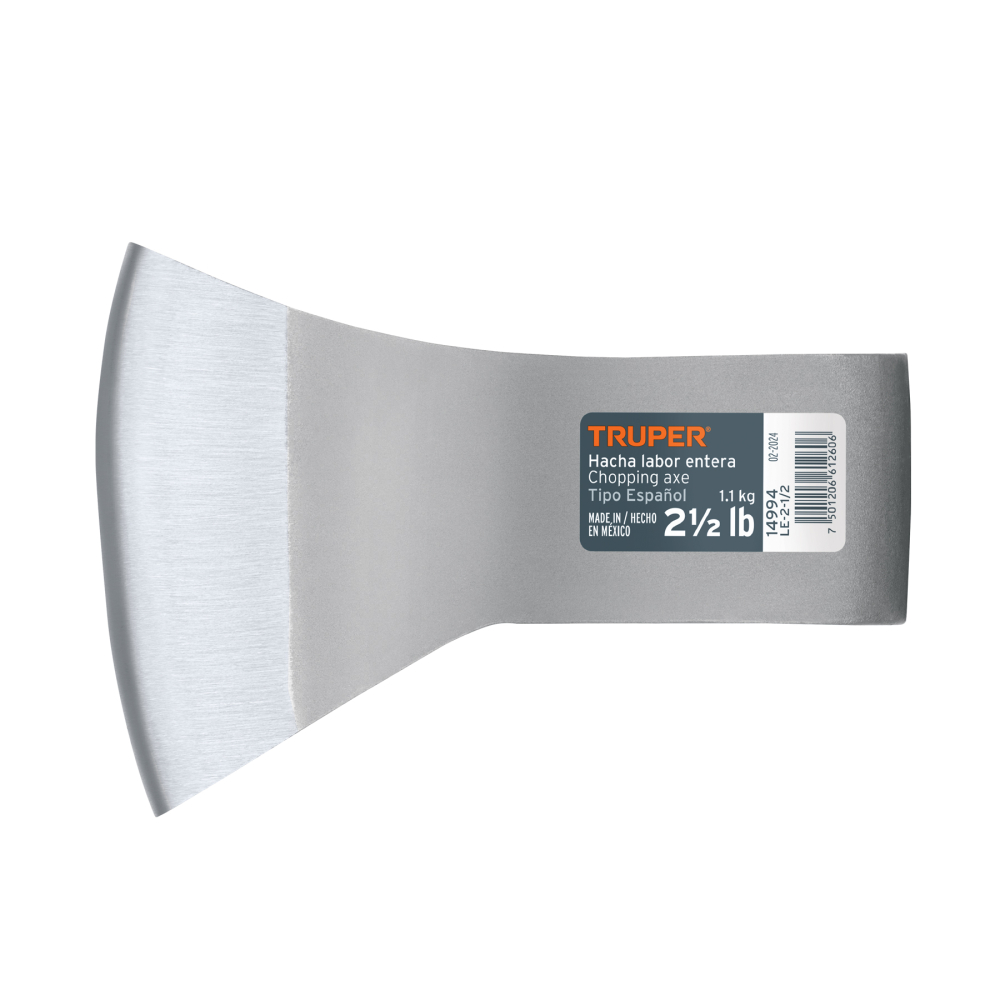 Hacha labor entera 2-1/2 lb, sin mango, TRUPER LE-2-1/2