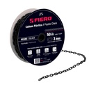 Metro de cadena de 3 mm de plástico negra, carrete de 50 m CAPL-3N